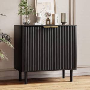 lot 351727 image: Retails for $140 Sideboard Buffet Cabinet with Storage, Modern Fluted Accent Credenza with Doors & Adjustable Shelves, Wood Coffee Bar Console Table for Living Room, Dining Room, Kitchen or Entryway 31.5Black