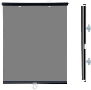 lot 452076 image: HUHJYUGE Suction Cup Blinds for Windows, Stretchable Roller Blinds, Blackout Cordless Roller Shades, Summer Sun Protection and Heat Insulation, for Kitchen Bathroom Office Vehicles (72x150cm)