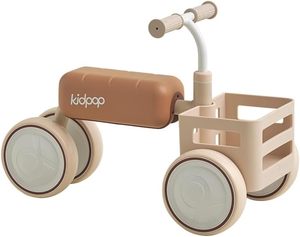lot 452094 image: Kidpop Toast Baby Walker with Basket Balance Bike for 1 Year Old Boys Girls Push Rider with Detachable Seat for 10-36 Months,4 Wheels Toddler First Bike, First Birthday Gifts (Beige)