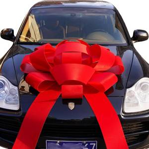 lot 452096 image: Retails for $101 43 Giant Car Bow  43 Red Velvet Car Bow - Huge Car Bow with Non Scratch Magnet Base, Weather Resistant and Waterproof Vinyl Magnetic Big Car Bow (1 Pack)