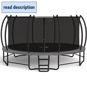 lot 152060 image: Retails for $600 BCAN 16FT Recreational Trampoline with Enclosure for Kids Adults, Outdoor Trampolines with Ladder for Kids