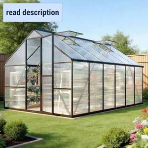 lot 152081 image: Retails for $503 8x12 FT Greenhouses for Outdoors, Polycarbonate Greenhouse, Greenhouses for Outdoors for Yard, Garden, Hobby, Charcoal Black