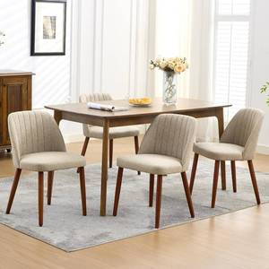 lot 191710 image: Retails for $219 GarveeHome Wooden Dining Chairs Set of 4, Upholstered Kitchen Dining Room Chairs with Padded Seat and Wood Legs, Modern Fabric Side Dinner Chair for Kitchen, Dining Room, Restaurant, Cafe, Camel