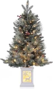 lot 291634 image: 3ft Small Christmas Tree, Artificial Christmas Trees with 78 Warm Led Lights, Xmas Tree for Holiday Decor, Home, Porch, Office, Easy Assembly, 1pc