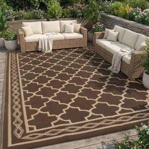 lot 291641 image: GarveeLife Outdoor Rug 8x10 RV Camping Outdoor Plastic Rug Waterproof Portable Reversible Patio Mat, Large Floor Carpet for Deck Beach Porch Portable Foldable Outside Rug for Deck,Camper, BrownBeige