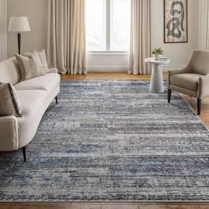 lot 391664 image: Retails for $160 Bloom Rugs Washable Non-Slip 6 x 9 Rug - GrayBlueBlush Modern Abstract Area Rug for Living Room, Bedroom, Dining Room, and Kitchen - Exact Size 6 x 9