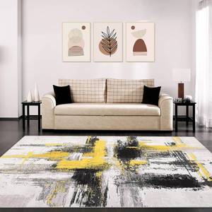 lot 491892 image: Garvee 9x12 ft Area Rugs for Living Room, Washable Abstract Non-Slip Large Rug Stain Resistant Carpet, Low Pile Soft Indoor Rug for Bedroom, Dining RoomNurseryKitchenHome Office Black Gold