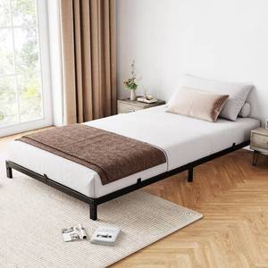 lot 491904 image: Garvee Twin Bed Frame Without Headboard, No Box Springs Needed, Low-Profile Metal Platform Bed Frame Supporting Mattress Foundation, 800 Lbs Load CapacityEasy to AssembleNoiselessBlack