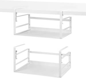 lot 491908 image: Nxconsu 2Pack Under Shelf Storage Basket Organizer Hanging Holder for Kitchen Cabinet Pantry Cupboard Closet Desk Bookshelf Organization Space Saver Heavy Duty Slide-in Adjustable Mounting Clamp White