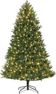 lot 491911 image: Garvee 4.5 Artificial Christmas Tree Pre-Lit, Fraser Fir, 3 Colors Led, 659 Branch Tips, Premium Hinged Design, Full Natural Look Xmas Tree for Home Office Winter Holiday Indoor Decor,Easy Assembly