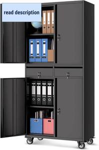 lot 191714 image: Retails for $209 Garvee Metal Storage Cabinet, 73 Inch Garage Storage with Locking Doors and Adjustable Shelves, Heavy Duty Tool Cabinet with 2 Drawers