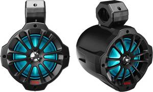 lot 221419 image: Retails for $368 BOSS Audio Systems B62RGB ATV UTV Marine Boat Stereo 6.5 Inch Wake Tower Speakers   IPX5 Weatherproof, Bluetooth, Built-in Amplifier