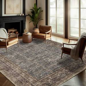 lot 242035 image: Retails for $139 CHAMPLANT Washable Area Rug 9x12 Retro Boho Design Non-Shedding Easy Care Ideal for High Traffic Areas in Living Room Bedroom Office Coffee Table Kitchen Large Carpet
