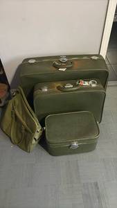 Green Hard Shell Luggage Set with Combination Locks - Retail: $75