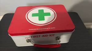 lot 60888 image: Humorous Medicine Inspired First Aid Kit with Contents - Retail $15