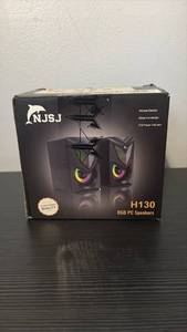 lot 60895 image: NJSJ H130 RGB LED PC Computer Speakers - Retail $15