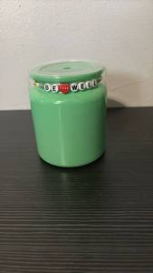 lot 60915 image: Get Well Soon Green Scented Jar Candle with Beaded Decoration - Retail $15