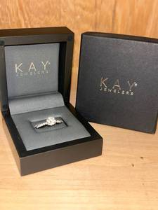 lot 15 image: Kay Jewelers Diamond Engagement Ring with Box Sterling