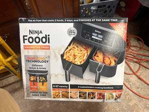 lot 19 image: Ninja Foodi 2-Basket Air Fryer 8-Quart Capacity