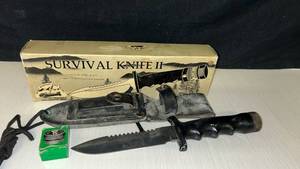 lot 69 image: Survival Knife II with Leather Sheath and Original Box