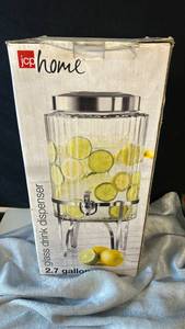 lot 127 image: 2.7 Gallon Home Glass Drink Dispenser with Stand