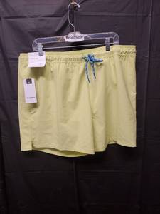 lot 71301 image: Mens Yellow Swim Trunks with Blue Drawstring (Size XL) - Retail $25