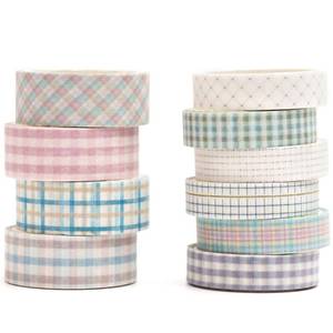 lot 2 image: YUBBAEX 10 Rolls Vintage Washi Tape Set Basic Masking Retro Artwork Decorative Tapes for Arts, DIY Crafts, Journals, Planners, Scrapbook, Wrapping (Grid) - Retail $8