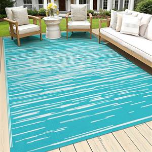 lot 6 image: HEBE Outdoor Rug 5x8 for Patios Clearance Waterproof Patio Mat Plastic Straw Rug Reversible RV Camping Tent Rug Outside Indoor Outdoor Area Rugs for RV,Deck,Beach,Balcony,Camper - Retail $22