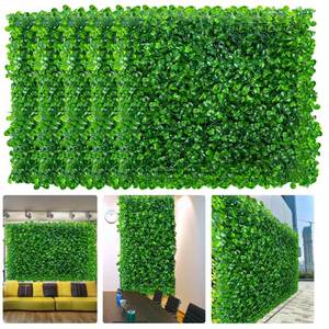 lot 8 image: Enjamyo 12 PCS Grass Wall Panels,10 x 10 Inch Grass Wall Panels,Artificial Boxwood Panel,Greenery Backdrop Panel for Indoor Outdoor Garden Yard Fence,Wedding Backdrop Decor - Retail $25