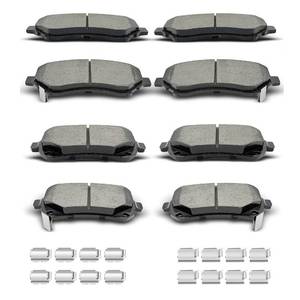 lot 10 image: D1273 D1326 8pcs Front Rear Ceramic Brake Pads Sets With Clips Fit For 2008-2012 Chrysler Town & CountryDodge Grand Caravan,For 2009-2013 Dodge Journey,For 2012 Ram CV,For 2009-2012 VW Routan - Retail $40