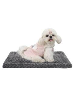 lot 19 image: Washable Dog Bed Mat Pet Crate Pad Soft Fluffy Pet Kennel Beds Dog Sleeping Mattress for Small Dogs, 21 x 13 Inch, Gray - Retail $17