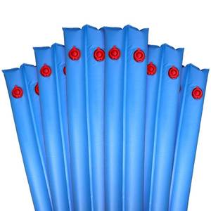 lot 30 image: Robelle 4 ft. 6-Pack Heavy Duty Blue Double Chamber Pool Cover Weights, .33 MM Thick Vinyl, Pool Water Bags, Water Tubes - Retail $23