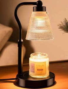lot 43 image: Candle Warmer Lamp for Jar Candles, Height Adjustable & Dimmable with 248H Timer, 250W Halogen Wax Melter Warmer for Home Office D�cor, Flameless & Smokeless, Gift for Women Mom, Black-Clear1 Pack - Retail $15