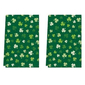 lot 54 image: XCHI Green Shamrocks St. Patricks Day Kitchen Towels Dish Towels 18x26 Inch Home Decorations Hand Towels Set of 2 Drying Dishcloth - Retail $12
