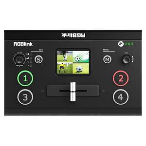 lot 75 image: RGBlink Mini Video Mixer Switcher with 4 x HDMI Inputs 2K InputOutput Real Time Live Streaming, Support Output 6 Pictures PVW and PGM, for Facebook, YouTube, Instagram, Tiktok, RTMPS - Retail $199