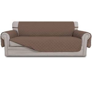 lot 81 image: Easy-Going Reversible Couch Cover for 3 Cushion Couch Sofa Cover for Dogs Water Resistant Furniture Protector Cover with Foam Sticks Elastic Straps for Pet Cat (Sofa, BrownBrown) - Retail $31