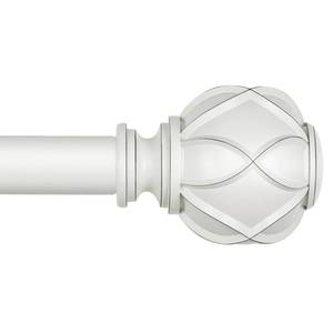 lot 83 image: KAMANINA White Curtain Rods for Windows 72 to 144 Inches (6-12ft) Long Heavy Duty Curtain Rod, 78 Inch Adjustable Drapery Rods with Decorative Netted Texture Finials - Retail $31