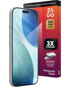 lot 96 image: One pk ZAGG Glass Screen Protector for iPhone 17-3X Stronger, Impact & Shatter Protection, Scratch & Smudge-Resistant iPhone Tempered Glass, InvisibleShield, Easy PerfectFit Install - Retail $25