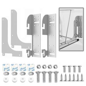 lot 104 image: Demimy Cabinet Door Mount Kit for Pull-Out Trash Cans, Organizers & Storage Shelves �� 6-Way Adjustable Heavy Duty Brackets Compatible with Rev-A-Shelf 5WB Series, 5WB-DMKIT Trash Can Bracket, Silver