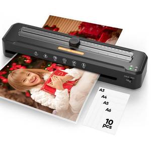 lot 112 image: Laminator Machine 13-Inch,A3 Laminator Thermal with10 Laminating Sheets,Cold with Paper Trimmer, Home laminator High-Speed Jam-Free, Low-Noise Laminating Machine for Office School Business Restaurant - Retail $30