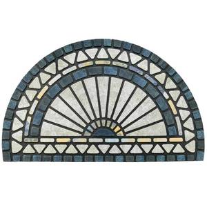 lot 19883 image: CHICHIC Welcome Door Mat 18 x 30 Inch Front Doormat Outdoors for Home Entrance Outdoors Mat for Outside Entry Way Doormat Entry Rugs, Heavy Duty Non Slip Rubber Back Low Profile, Blue Green - Retail $30