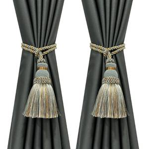 lot 19905 image: Fenghuangwu 2 Pack Curtain Tie Backs Rope Tassels for Curtains Drape tiebacks Handmade Outdoor Home and Outdoor Decorative (Mix Blue, 2p) - Retail $10