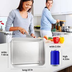lot 19914 image: GIUOIDUO stainless steelFood Storage Containers setsstorage box with lidfreezer FrozenKitchen tray with lidOven plateSide dish plate Freezer & Dishwasher Safe - Retail $20