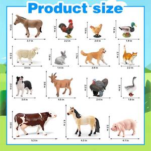 lot 19922 image: 15pcs Farm Animal Toys for 3 4 5 6 7 Years Old Toddlers Girls Boys, Plastic Toy Farm Animal Figurines Playset with Cow Horse Dog Cat and etc, Educational Learning Toys & Birthday Easter Gifts - Retail $32