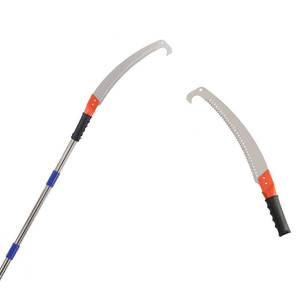 lot 19929 image: Pole Saw for Tree Trimming, 14FT Pole Tree Trimmer Long Pruning Saw, Manual Pole Cutter for Yard Garden and Patios Trees Branches Cutting - Retail $33