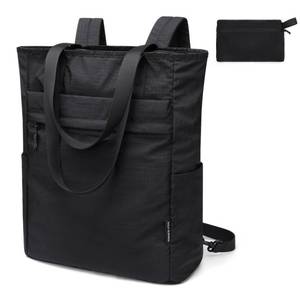 lot 19933 image: GOLF SUPAGS Foldaway Convertible Tote Backpack Lightweight Nylon Daypack Women Men City Pack Versatile Backpack Leisure, Black - Retail $27