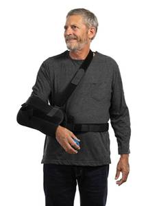 lot 19956 image: MAI Mens Long Sleeve Surgery Shirt - Cotton Blend T-Shirt with Premium Snap Access, Breathable Shirt for Shoulder Surgery, Adaptive Clothing (Charcoal, Small) - Retail $35