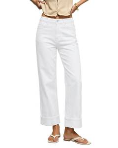 lot 19963 image: GRAPENT Ladies Jeans Jeans for Women Baggy White Pants Women Cream White Small Fits US Size Small