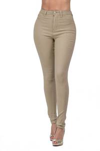 lot 19984 image: High Waisted-Rise Colored Stretch Skinny Destroyed Ripped Distressed Jeans for Women Olive Mustard RED (US, Alpha, Medium, Regular, Regular, Khaki) - Retail $25