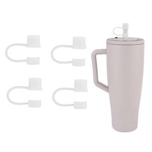 lot 19998 image: BOXOB 4pcs Silicone Straw Tip Covers Compatible with Brumate Era 30oz and 40oz Tumbler, 12mm Dust-Proof Cup Accessories Straw Cap Toppers Protector, BPA-Free Leakproof & Travel-Friendly (Transparent) - Retail $6